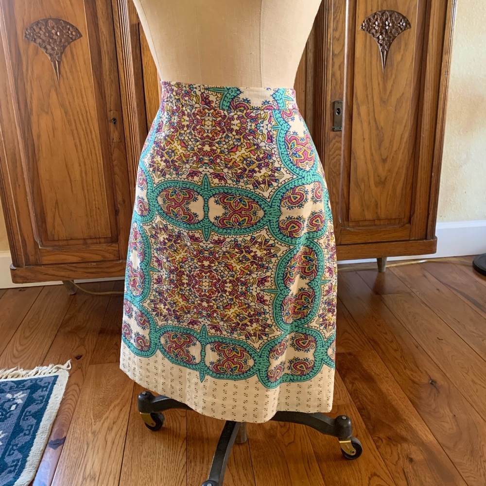 Maeve print linen skirt size 10